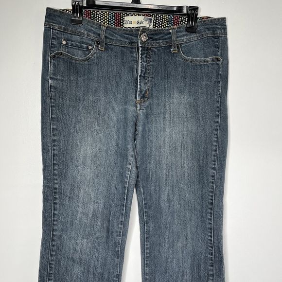 Blue Epic Jeans Women's Blue Denim Mid Rise Size 12 - Picture 12 of 12